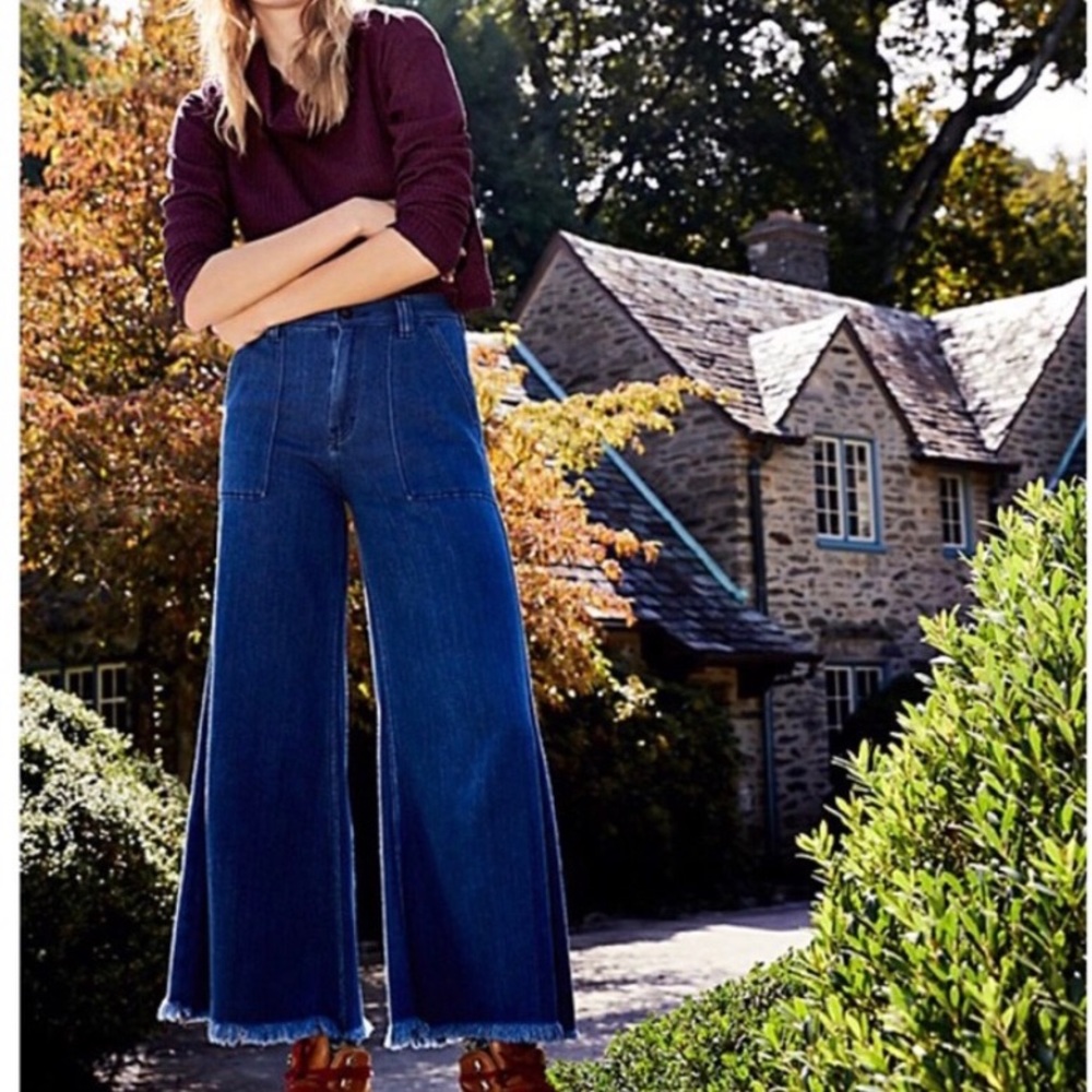 Free People extreme carpenter wide leg jeans